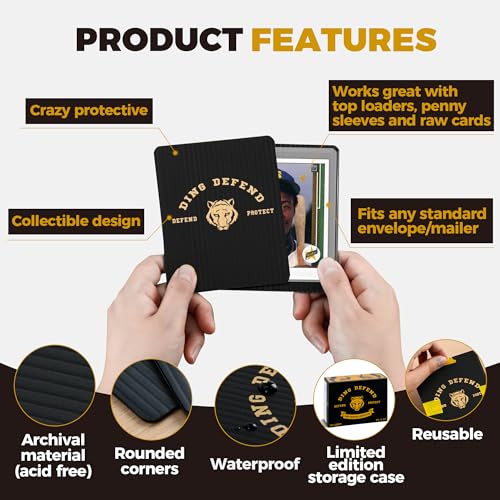 Storage Standard 510 Pack Ding Defend Trading Card Shipping Protectors Hard Plastic Card Slab - Tiger Design Card Guard for Collectible Cards, Card Mailing Supplies & Hobby Supplies - 3.5 x 4.5 Inches, Packaging Pads - Image 3
