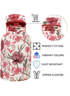 E-Retailer ERetailer Polyester 3Layered LPG Gas Cylinder Cover with Zip Enclosure ColorRed Floral Size26x14 Inches  - Image 4