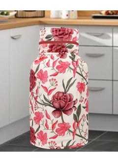 E-Retailer ERetailer Polyester 3Layered LPG Gas Cylinder Cover with Zip Enclosure ColorRed Floral Size26x14 Inches  - Image 1