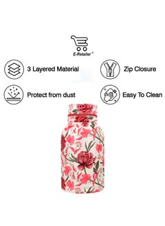 E-Retailer ERetailer Polyester 3Layered LPG Gas Cylinder Cover with Zip Enclosure ColorRed Floral Size26x14 Inches  - Image 3
