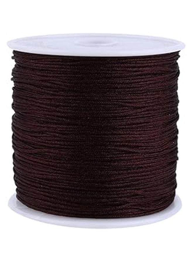 100M x 0.8mm Nylon Chinese Knot Cord Rattail Macrame Shamballa Thread String (Brown) - Image 1
