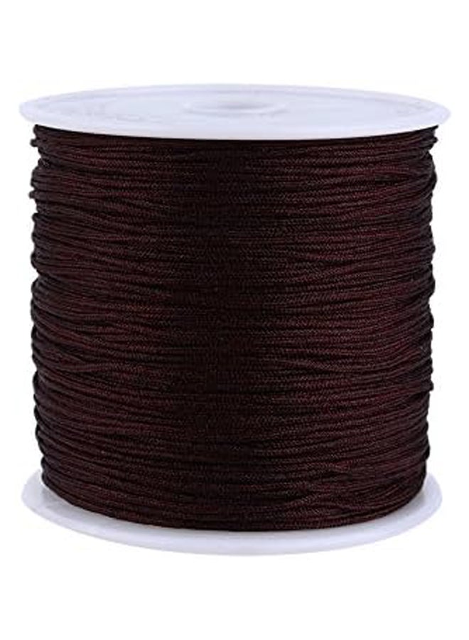 100M x 0.8mm Nylon Chinese Knot Cord Rattail Macrame Shamballa Thread String (Brown) - Image 2