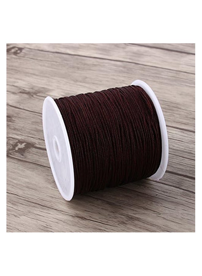 100M x 0.8mm Nylon Chinese Knot Cord Rattail Macrame Shamballa Thread String (Brown) - Image 3