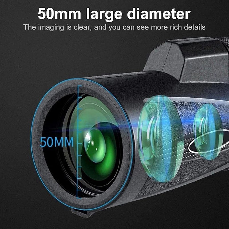 High Power Monocular Telescope Waterproof Fogproof with Tripod for Bird Watching - Image 3