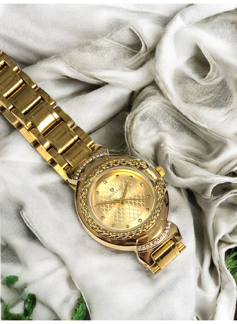 فاندر بلو ساعة يد انيقة رسمية للنساء انالوج بعقارب وحركة كوارتز من الستانلس ستيل ومقاومة للماء - Image 3