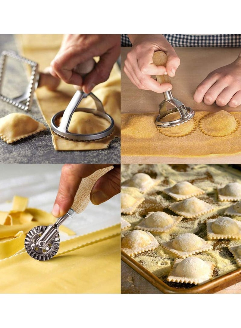 Y&D Ravioli Stamp Cutter, 3 PCS Stainless Steel Cutting Wheel, Cutter with Wooden Handle and Fluted Edge Pasta Press Kitchen Attachment Empanadillas or Cookies  - Image 5
