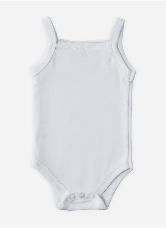 Babies Basic Pack of 3 - Solid Combed Cotton Sleeveless Bodysuit  - Image 4