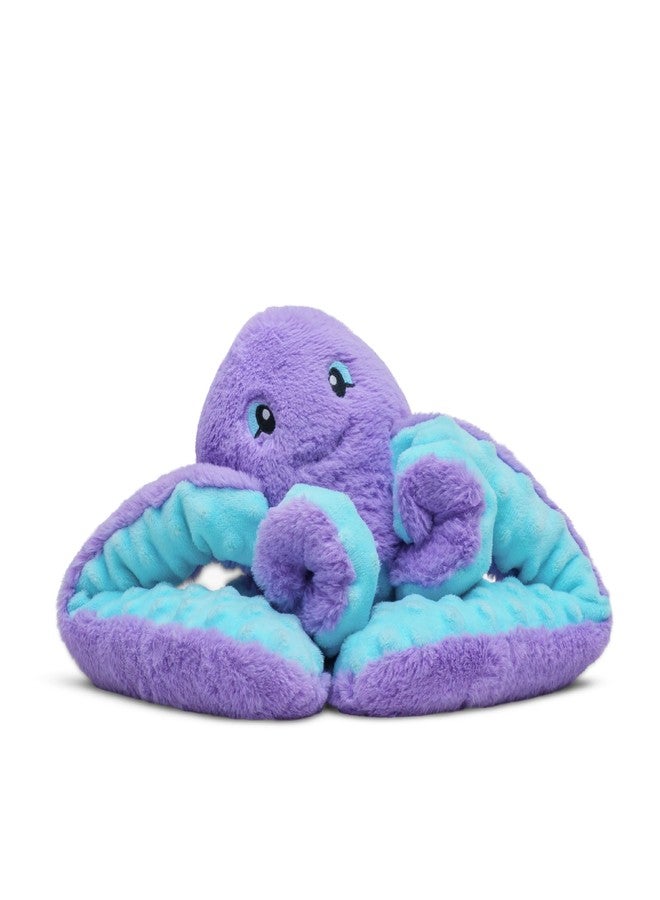 HUGIMALS Hugarounds Indigo the Octopus، 2.5 رطل، لفافة رقبة وكتفين مخملية ثقيلة قابلة للتسخين في الميكروويف | عناق مهدئ ومريح للعناية الذاتية والاسترخاء | بدون رائحة، مناسب للأطفال من عمر سنتين فما فوق - Image 5
