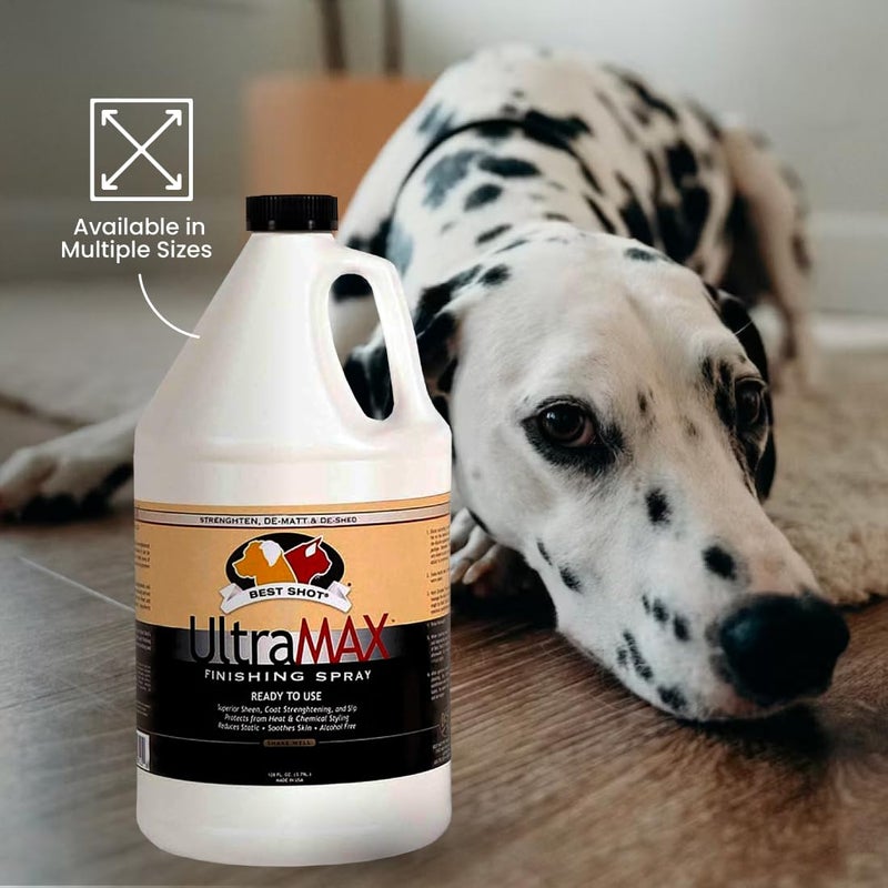 Best Shot UltraMAX Pro Finishing Spray, Ideal Detangler Spray for Pets, Hydrating and Soothing Pet Grooming Spray, for Dogs and Cats, 1.1 Gallon - Image 5