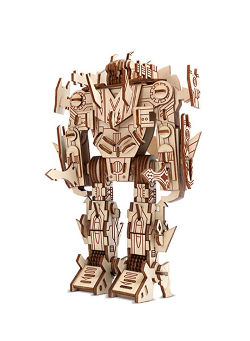 Children's Educational Toy Laser Wooden 3D Assembly Model Robot(Bumblebee 188Pcs) - Image 1