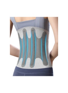 KASTWAVE دعامة ظهر للنساء والرجال لتخفيف آلام أسفل الظهر، حزام دعم للظهر ملائم وجيد التهوية للأعمال اليومية، حزام دعم قطني قابل للتعديل للجنف والانزلاق الغضروفي وآلام الظهر (XL)  - Image 1