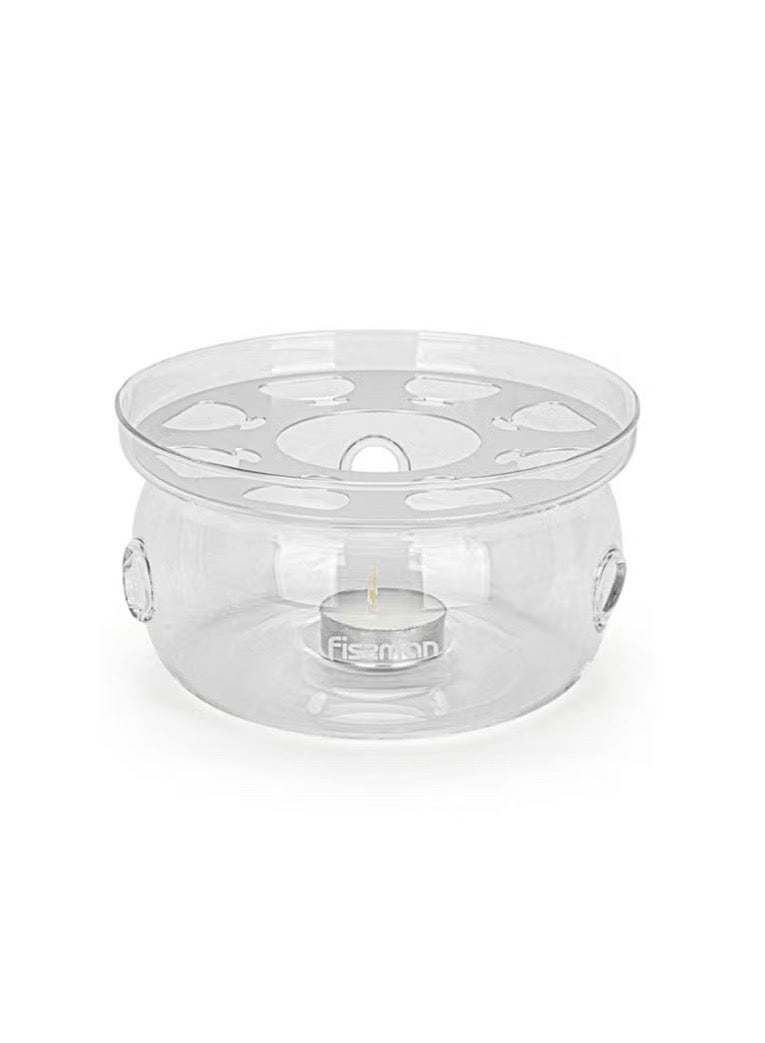 فيسمان وعاء تسخين الشاي مع شمعة من الزجاج المقاوم للحرارة شفاف - Image 1