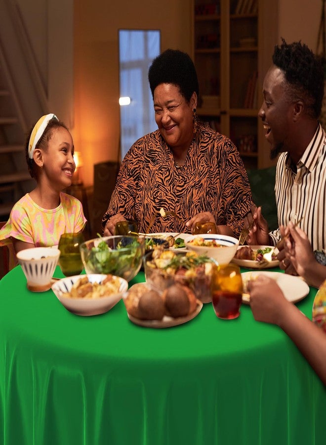 MASHAN 12Pcs Red Green Yellow Black Plastic Tablecloths, Disposable Round Table Covers for Kwanzaa Black History Month Juneteenth African American Festival Holiday Party Decorations,84inch - Image 5