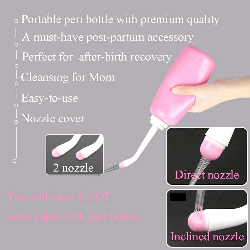 Ndola Portable Travel Bidet 500ml17oz Portable Bidet for Toilet Handheld Postpartum Perineal Cleansing Childbirth Cleaner for Outdoor Camping Travling Personal Hygiene for Women Pink - Image 4