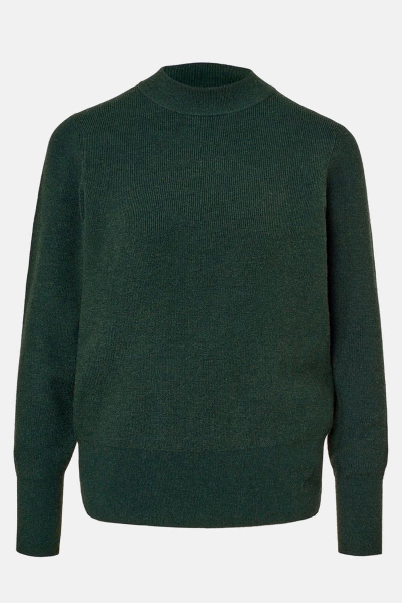 Tchibo سويت شيرت نسائي بأكمام طويلة وياقة دائرية، أخضر داكن - Image 3