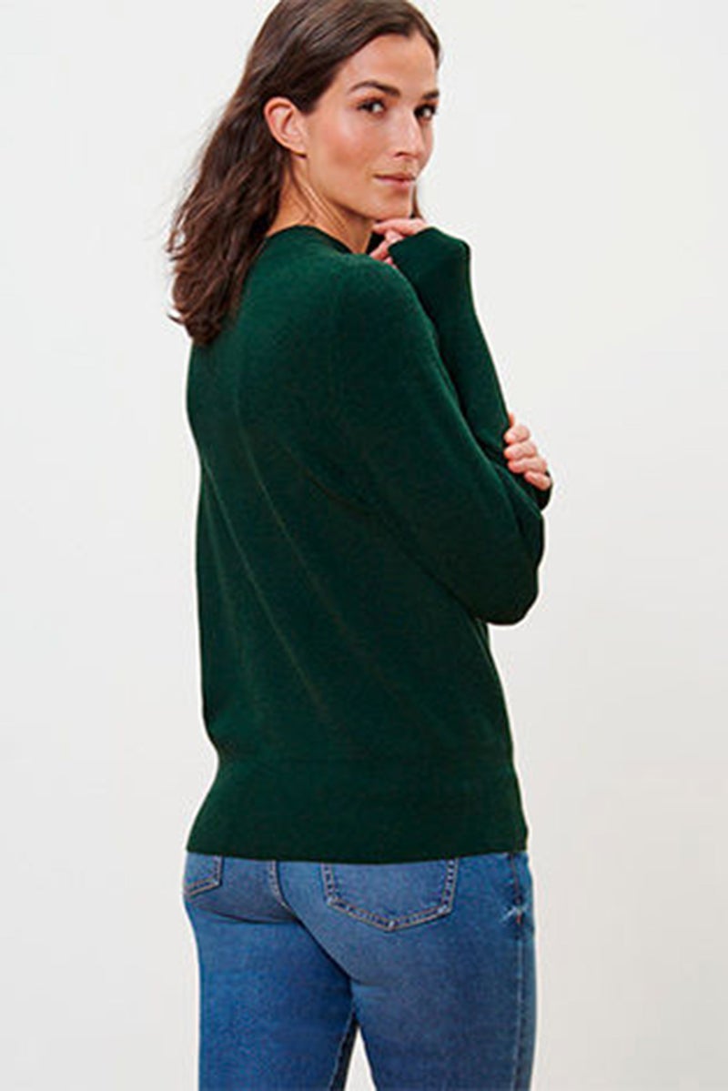Tchibo سويت شيرت نسائي بأكمام طويلة وياقة دائرية، أخضر داكن - Image 2