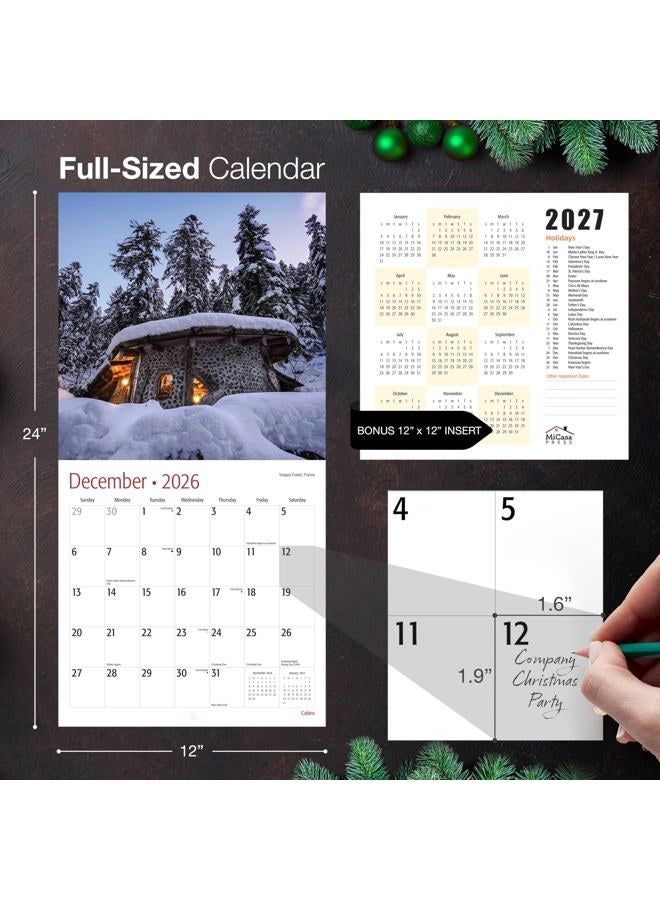 MICASA PRESS MICASA Cabins 2026 Wall Calendar 12 Month | 12" x 24" Open | Thick & Sturdy Paper | Giftable | Calendar 2026 - Image 5