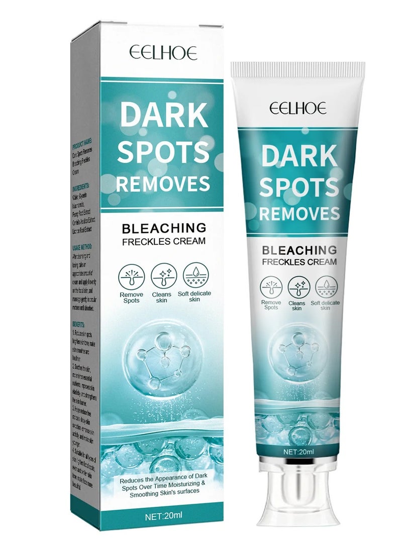 EELHOE مزيل البقع الداكنة لعلاج فرط تصبغ الوجه والبقع الداكنة والكلف والنمش وإزالة بقع الشمس كريم مصحح البقع الداكنة للنساء والرجال 20 جم - Image 1