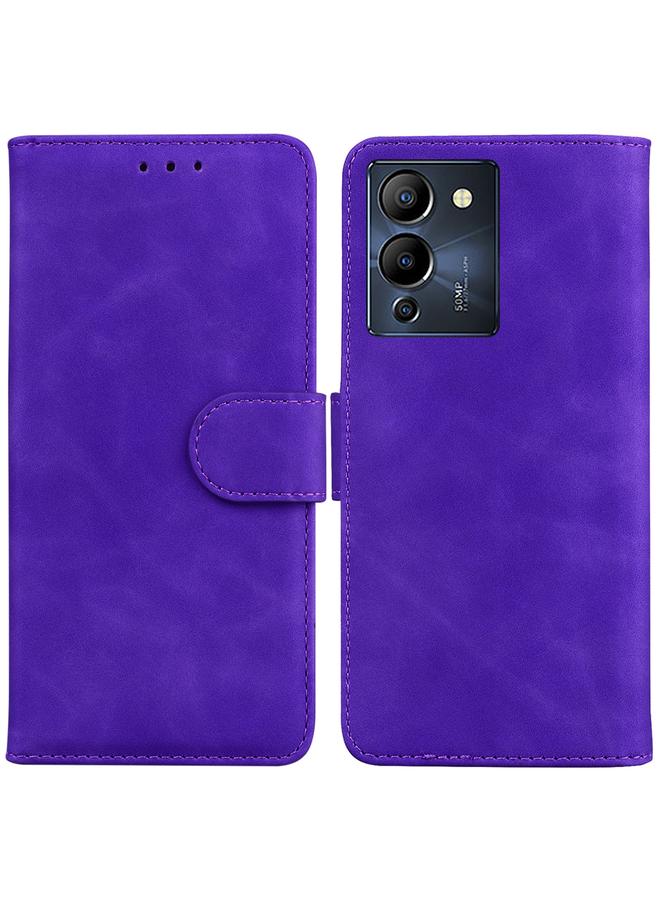 S-TOP Case For Infinix Note 12 G96/X670 Skin Feel Pure Color Flip Leather Phone Case - Image 1