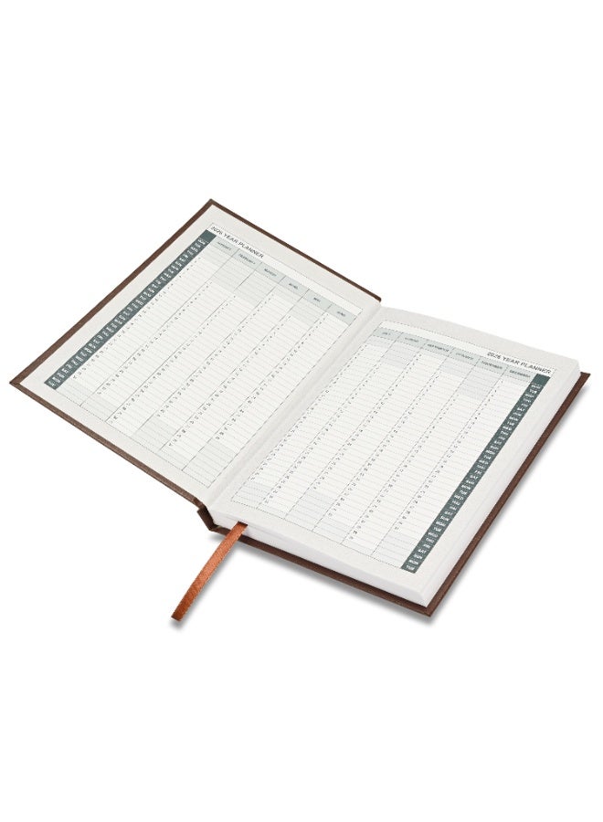 FIS مفكرة 2026، حجم A5 (148x210 مم)، غلاف صلب من مواد الفينيل، يومي السبت والأحد مجتمعين، باللغة الإنجليزية، ورق أبيض 60 جرام، لون شوكولاتة - FSDI90E26CH - Image 3
