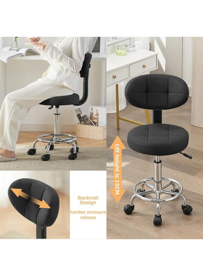 كرسي مكتب مرتفع مع مسند ظهر وقاعدة قدم قابلة للتعديل – كرسي دوار متعدد الاستخدام مع وسادة جلوس سميكة - Image 3