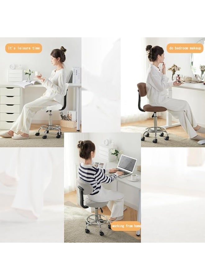 كرسي مكتب مرتفع مع مسند ظهر وقاعدة قدم قابلة للتعديل – كرسي دوار متعدد الاستخدام مع وسادة جلوس سميكة - Image 2