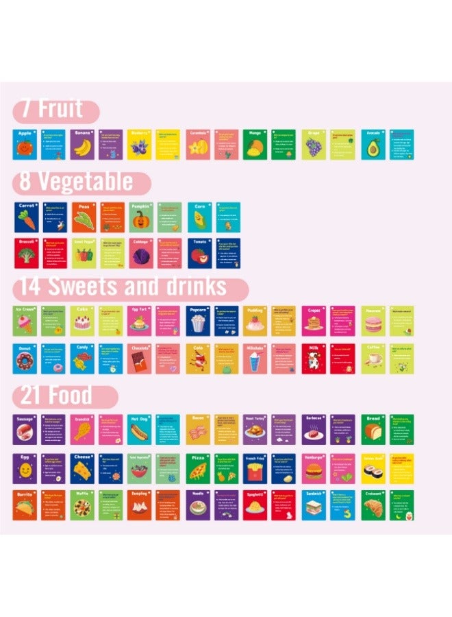 50Pcs Children's Food Flash Cards, Gourmet Fruit Enlightenment Early Education Cognitive Cards - Image 4