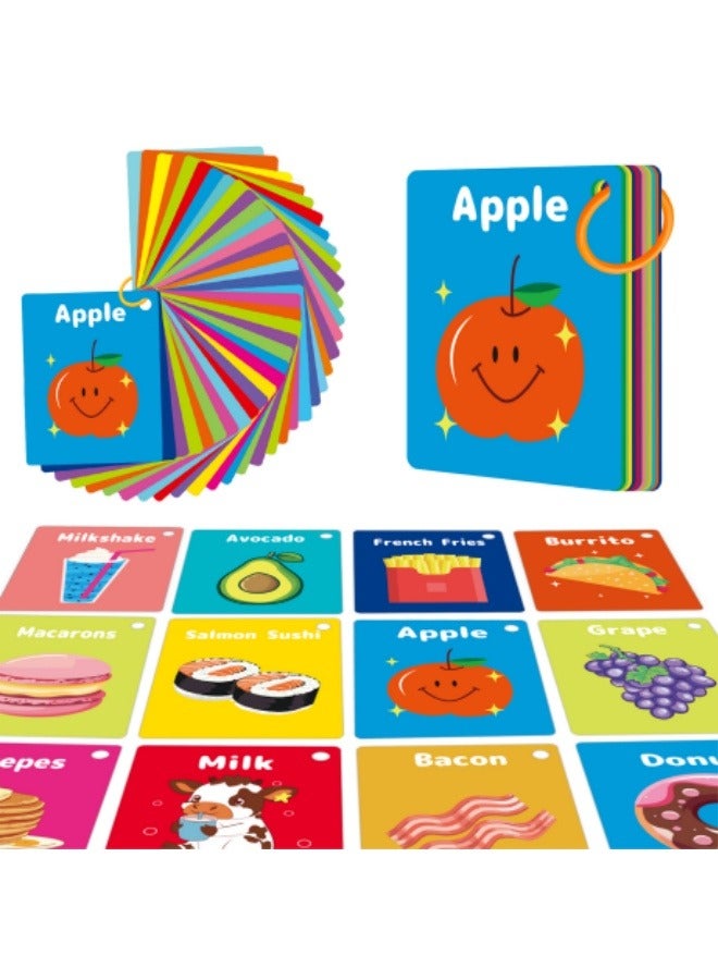50Pcs Children's Food Flash Cards, Gourmet Fruit Enlightenment Early Education Cognitive Cards - Image 1