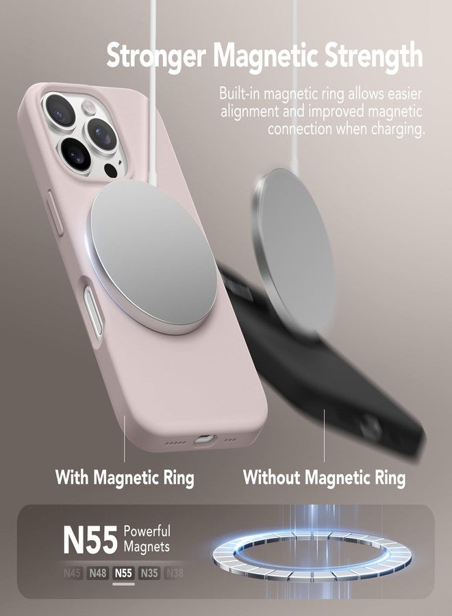 غونيز جراب GONEZ المغناطيسي لهاتف iPhone 16 Pro، متوافق مع MagSafe، [واقي شاشة + واقي عدسة الكاميرا]، جراب هاتف سيليكون مقاوم للصدمات ومضاد للخدش مقاس 6.3 بوصة، لون تارو فاتح - Image 3