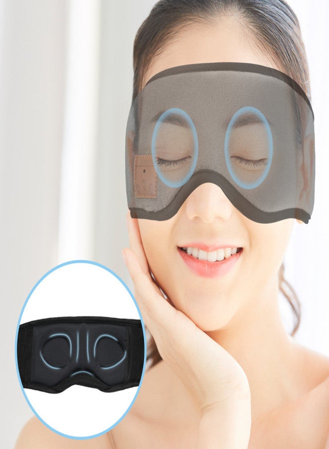 Cross-border smart eye mask to answer the phone, listen to music, eye protection, sleep shading, breathable wireless bluetooth 3d smart eye mask black - Image 5
