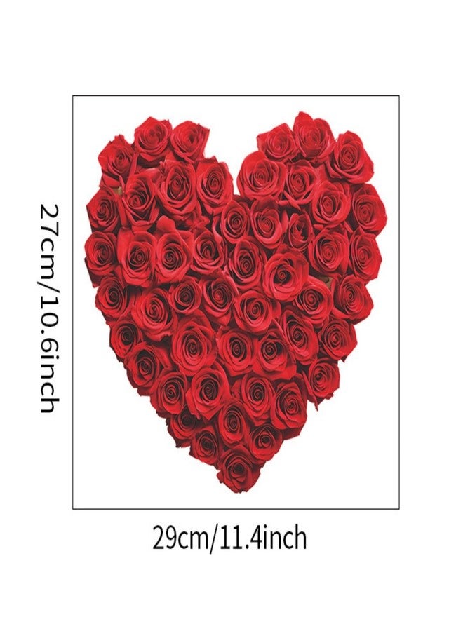 Dzrige Heart Toilet Sticker Red Heart Rose Flowers Toilet Decal Love Heart Toilet Cover Sticker for Valentines Day Party Restroom Bathroome Door Wall Home Decor - Image 2