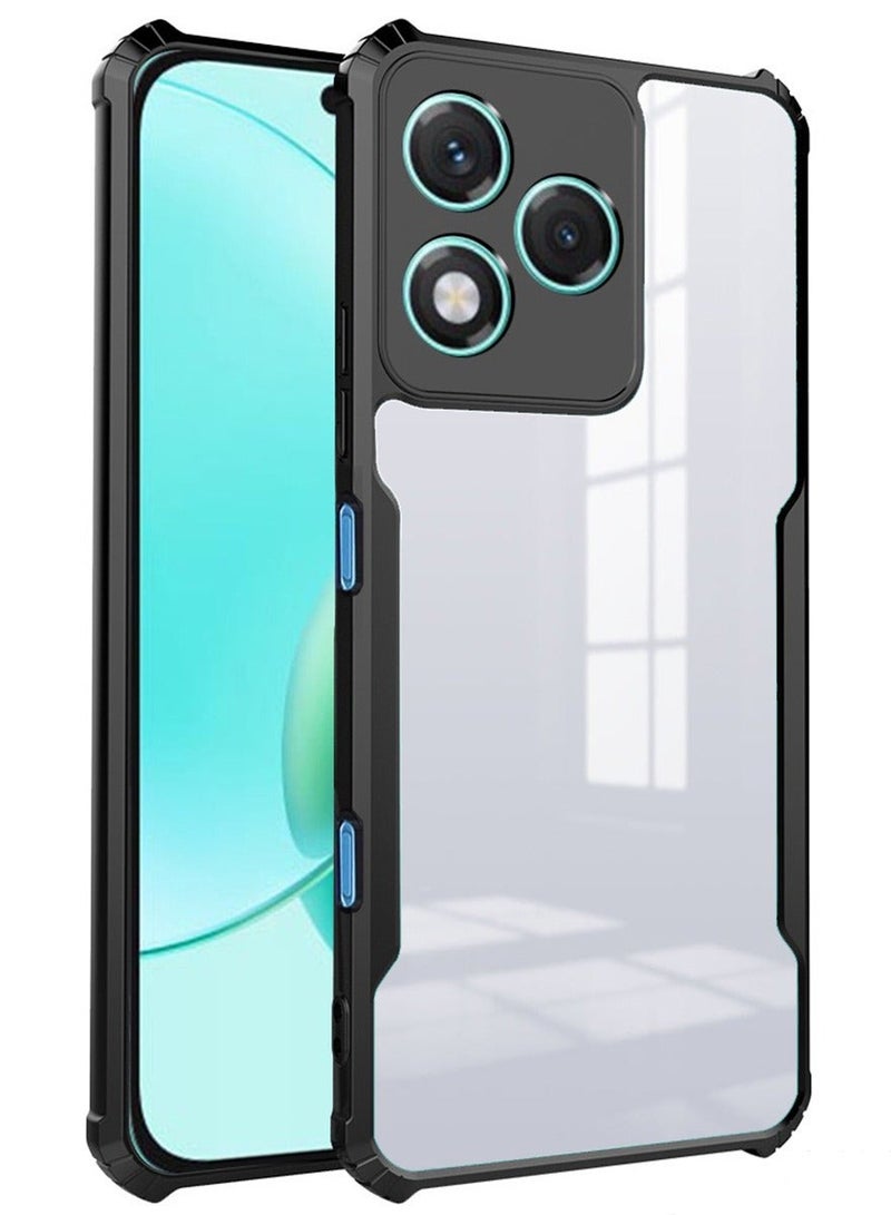 SanHu for Honor 400 LITE Case, Ultra Thin Lightweight, Soft TPU Bumper, Acrylic Clear Back Cover Honor 400 LITE, Black - Image 1