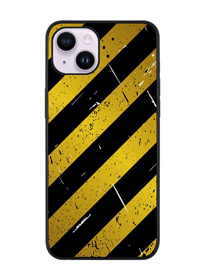 Stylizedd Rugged Black edge case for Apple iPhone 14 Plus Slim fit Soft Case Flexible Rubber Edges Anti Drop TPU Gel Thin Cover - Under Construction - Image 1