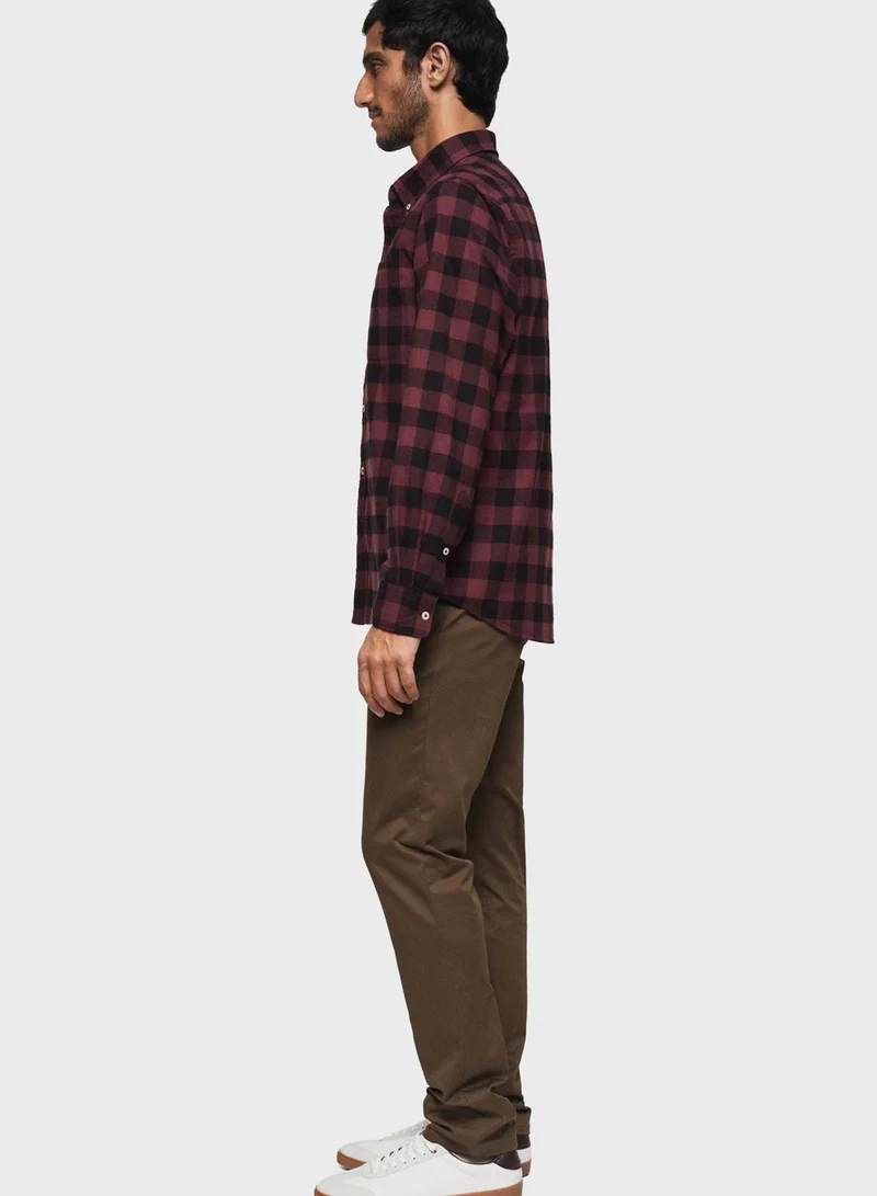 Mango Man Checked Regular Fit Shirt