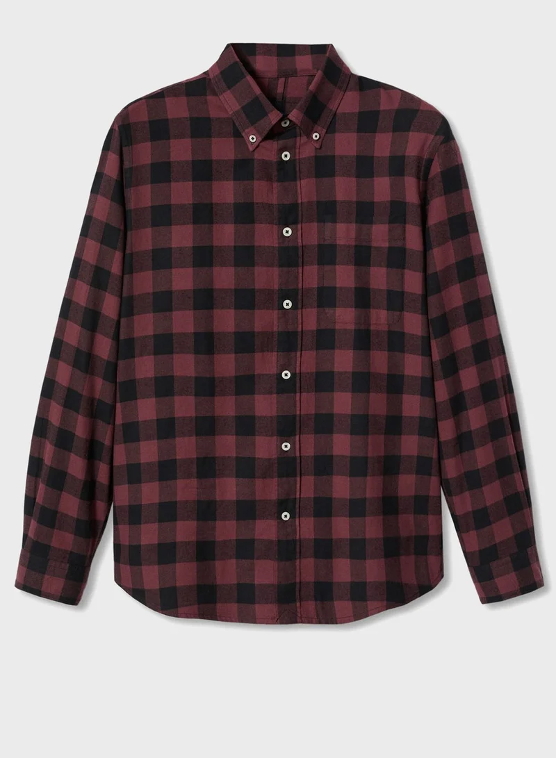 Mango Man Checked Regular Fit Shirt