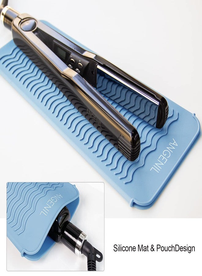 ANGENIL Heat Resistant Silicone Mat Pad Pouch For Travel Curling Iron Wand, Tourmaline Titanium Ceramic Portable Flat Iron, Hair Straightener, Automatic Wireless Curlers, Crimper Hair Iron, Hair Tools - Image 2