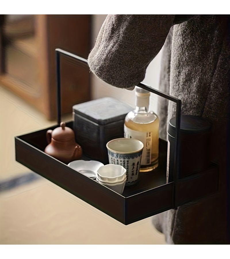 1pc Wrought Iron Tea Tray Basket Storage Box in hei3201 for Tea Pavilion Display Decoration - Image 2