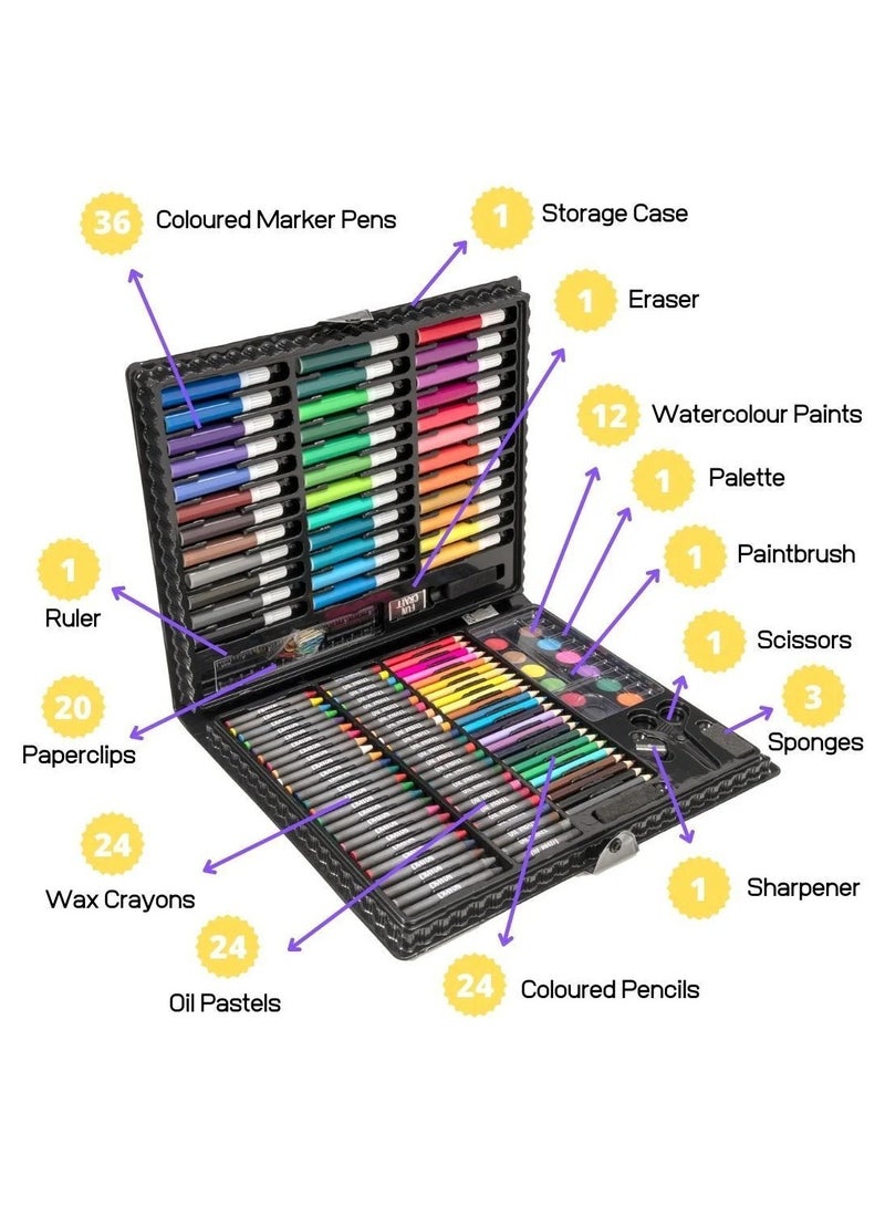 Art Supplies Kit 168 PCS – Drawing & Painting Set Double Sided Trifold Easel, Colored Pencils, Crayons, Oil Pastels, Watercolor Markers, Origami Paper - Educational & Architecture Art Kit - Perfect Creative Gift for Boys & Girls - Image 2