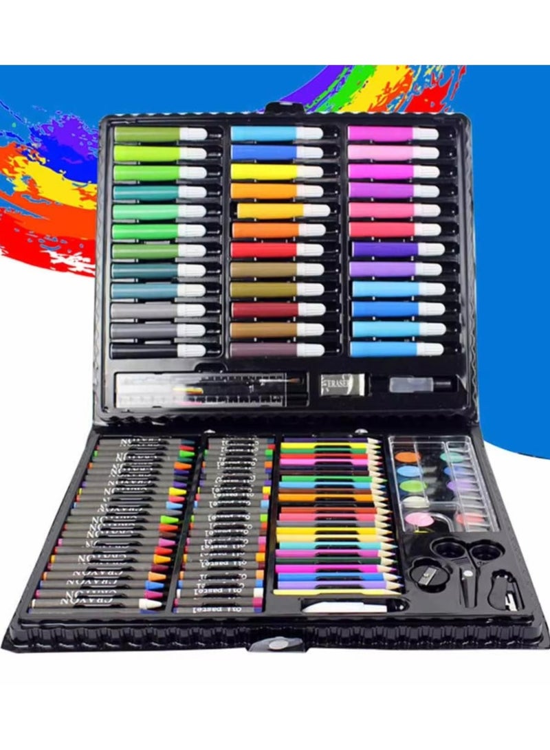 Art Supplies Kit 168 PCS – Drawing & Painting Set Double Sided Trifold Easel, Colored Pencils, Crayons, Oil Pastels, Watercolor Markers, Origami Paper - Educational & Architecture Art Kit - Perfect Creative Gift for Boys & Girls - Image 3