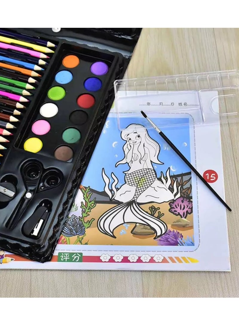 Art Supplies Kit 168 PCS – Drawing & Painting Set Double Sided Trifold Easel, Colored Pencils, Crayons, Oil Pastels, Watercolor Markers, Origami Paper - Educational & Architecture Art Kit - Perfect Creative Gift for Boys & Girls - Image 4