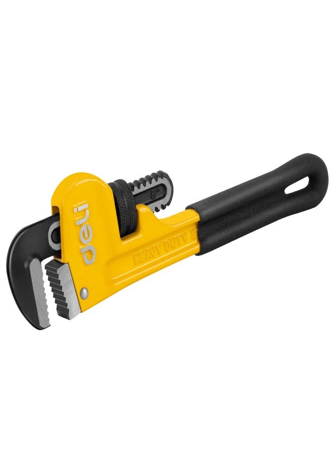deli Pipe Wrench 8-inch, Heavy Duty Straight Adjustable Wrench, Professional Plumbing wrench tools, for Pipe, Home, Vehicle repair - Image 1
