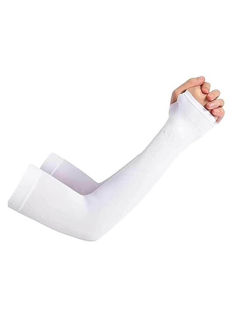 DubaiGallery 1 Pair Unisex Fully Stretch Fingerless Arm Sleeves Skinny Fit Arm Sleeves Sun Protection and Dust Protection - Image 1