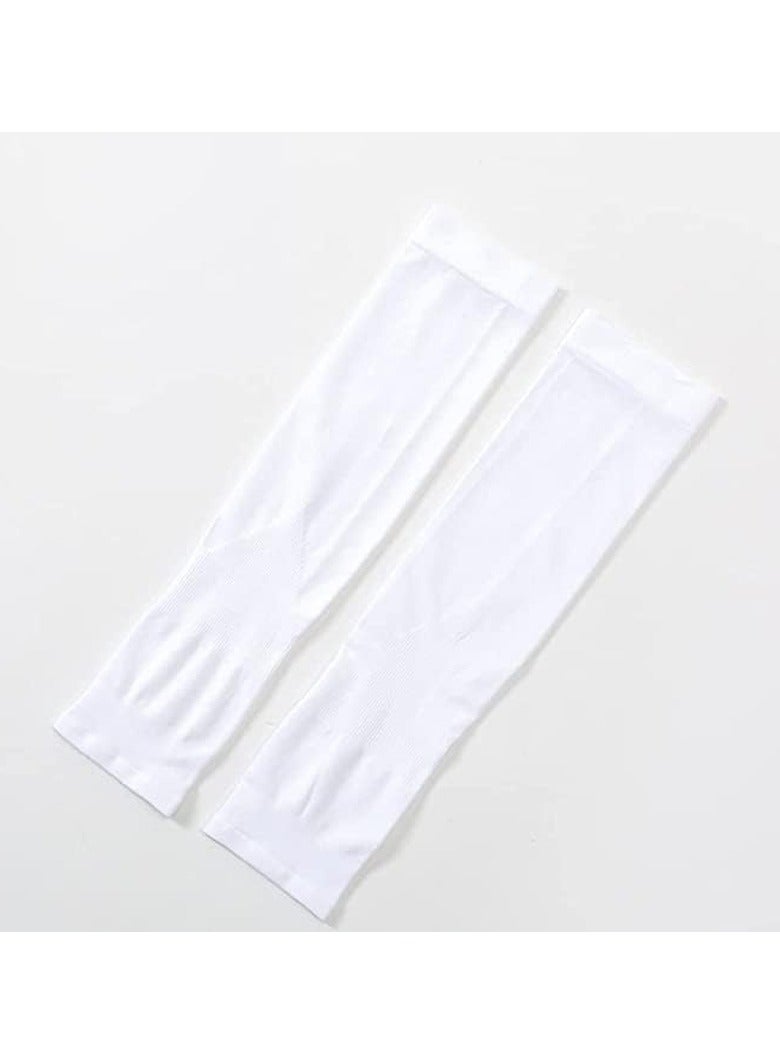 DubaiGallery 1 Pair Unisex Fully Stretch Fingerless Arm Sleeves Skinny Fit Arm Sleeves Sun Protection and Dust Protection - Image 2