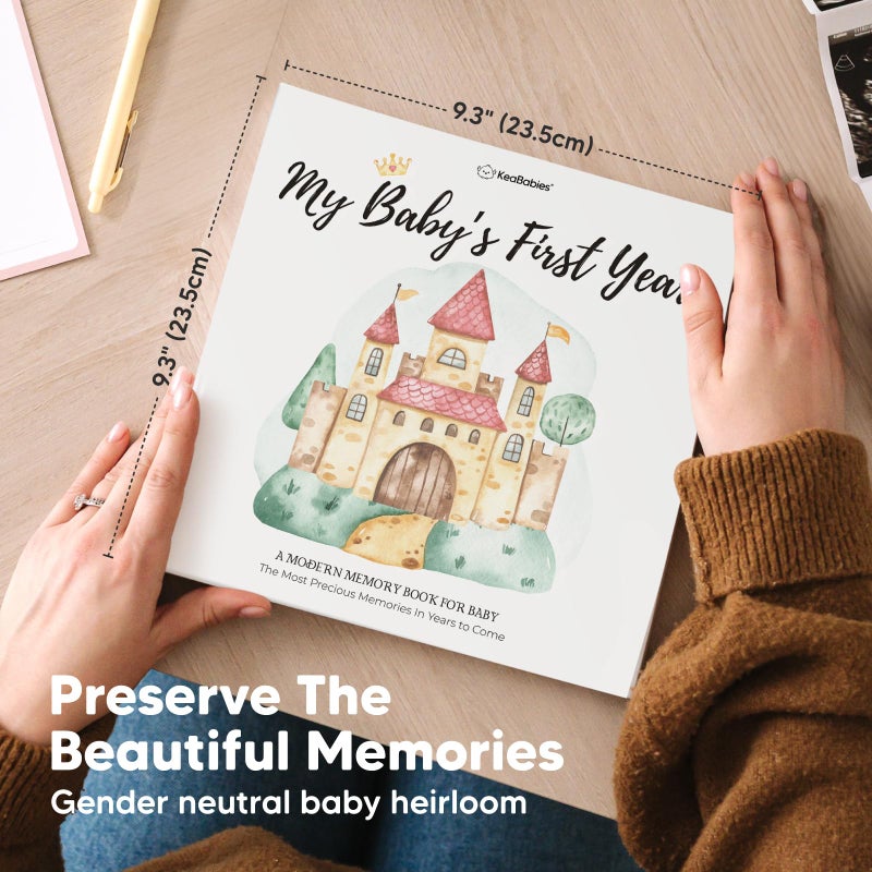 KeaBabies First 5 Years Baby Memory Book Girl, Boy - 90 Pages Hardcover First Year Baby Book Keepsake, Baby Milestone Book for New Parents, Baby Scrapbook, Baby Album and Memory Book Journal (Fairytale Land)  - Image 4