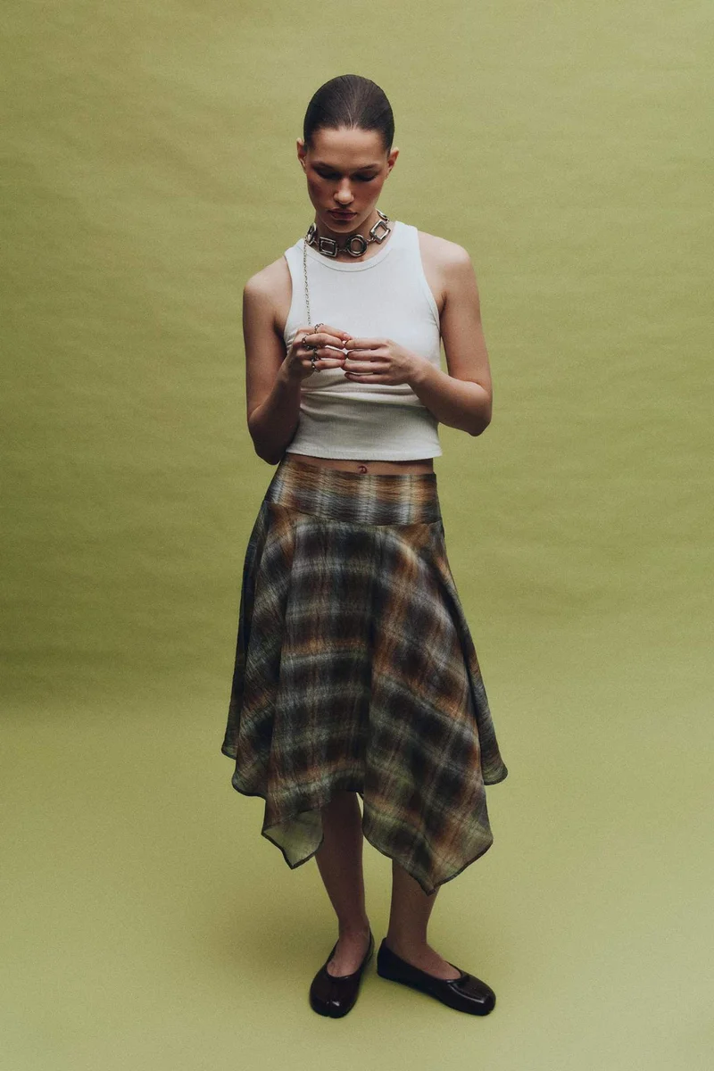ديفاكتو Printed Regular Waist Modal Mini Skirt