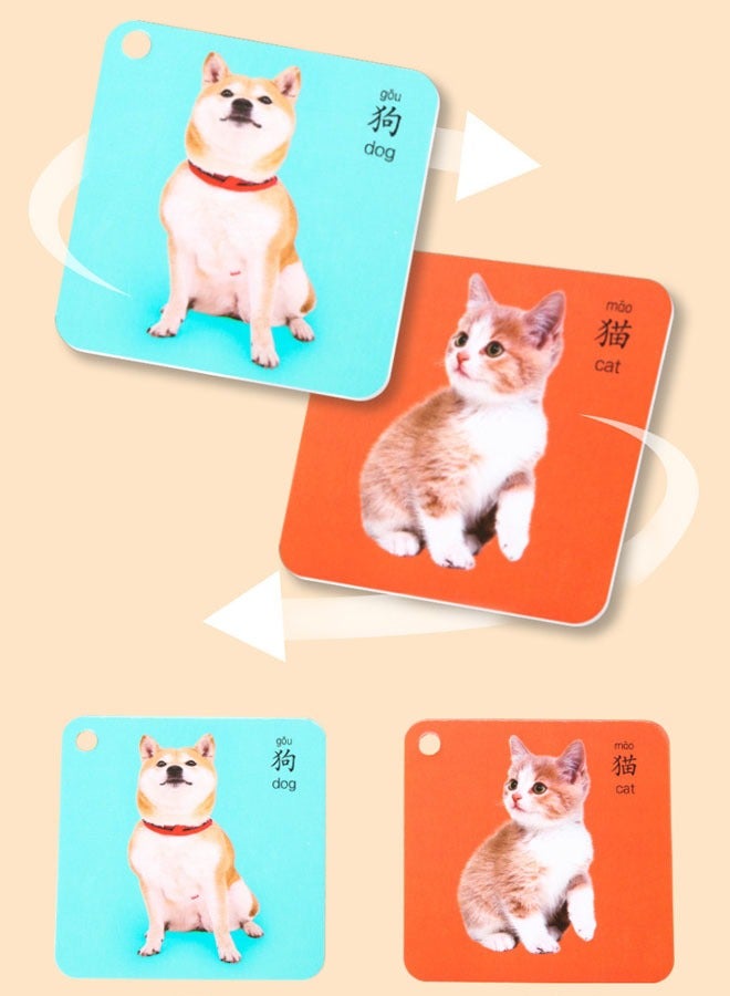 Children's double-sided educational toy literacy card, baby enlightening animal card with picture cognition early education card - Image 2