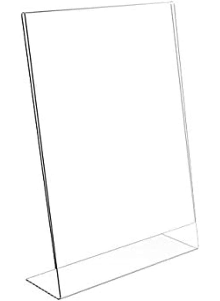 Acrylic L-Type Sign Holder A4 Clear Display Stand for Menu Price Card Business Name Certificate Photo 21 x 29.7 cm - Image 1