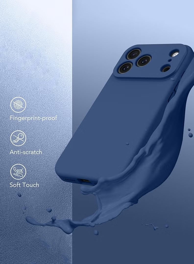 Compatible with Apple iPhone 17 Pro Max Case, Soft & Premium Liquid Silicone [Anti-Scratch Microfiber Lining] Shockproof Protective Slim Phone Cover Blue - Image 4