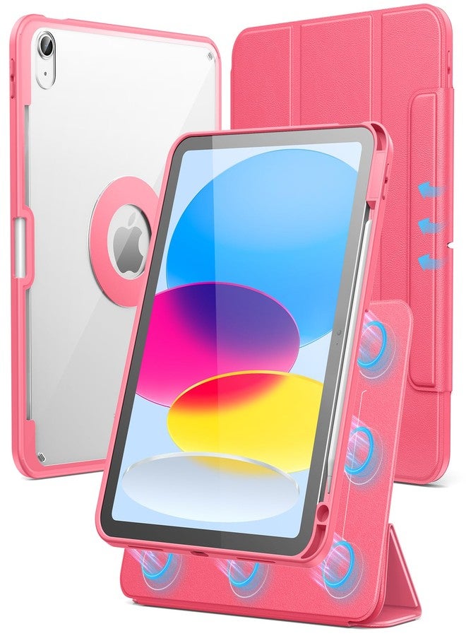 SPARIN Case for iPad 10th Generation 2022 with Pencil Holder 10.9 inch, Hybrid Detachable Magnetic Tri-fold Stand Protective Cover for iPad 10, Clear Back, Auto Wake/Sleep (Watermelon) - Image 1
