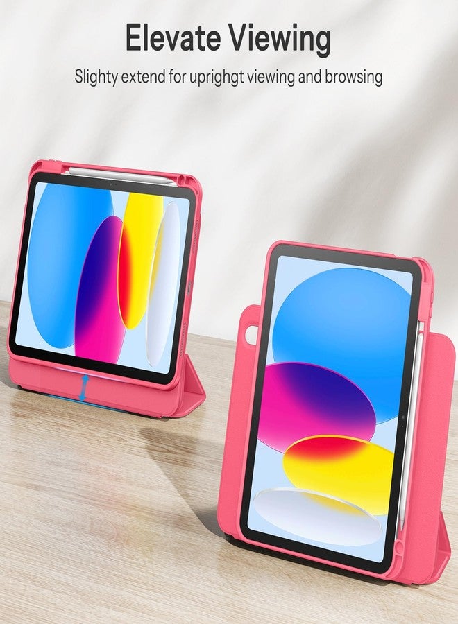 SPARIN Case for iPad 10th Generation 2022 with Pencil Holder 10.9 inch, Hybrid Detachable Magnetic Tri-fold Stand Protective Cover for iPad 10, Clear Back, Auto Wake/Sleep (Watermelon) - Image 5